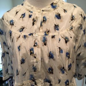 J. crew silk floral blouse 10